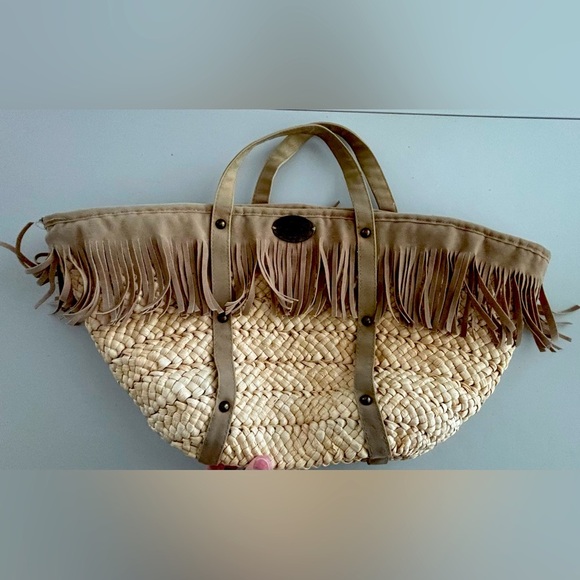 IKKS | women’s fringe, straw tote bag - Picture 1 of 12